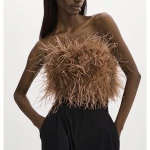 Lamarque faux feather top